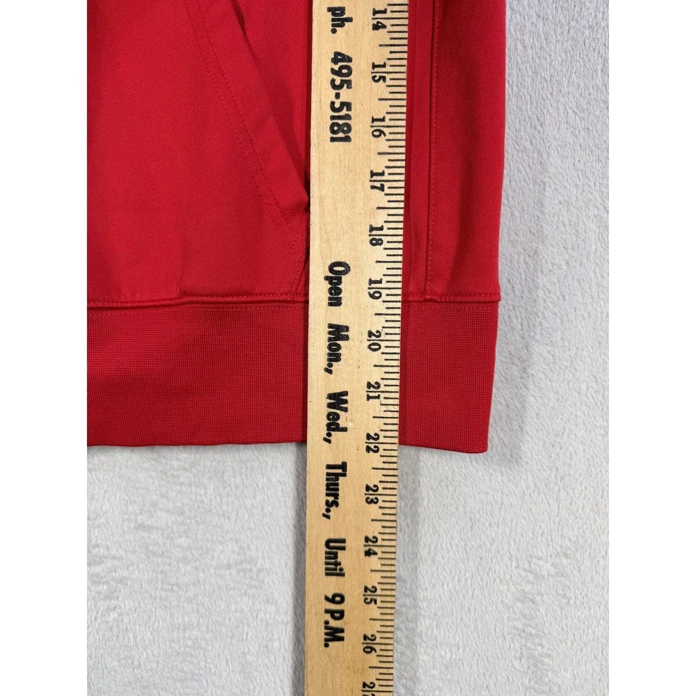 Nike Dri-FIT Hoodie Kids XL Red Black Swoosh Logo Athletic Sweatshirt Pullover